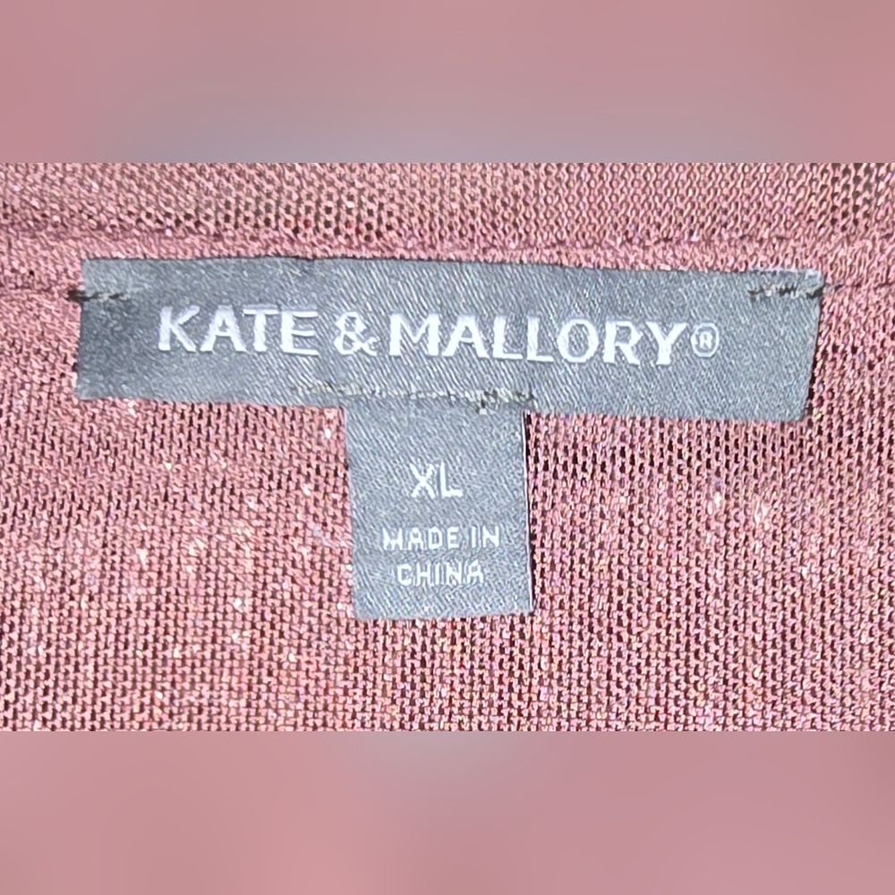 Kate And Mallory Sparkling Pink Sequin Long Cardigan XL (D) - Picture 4 of 6